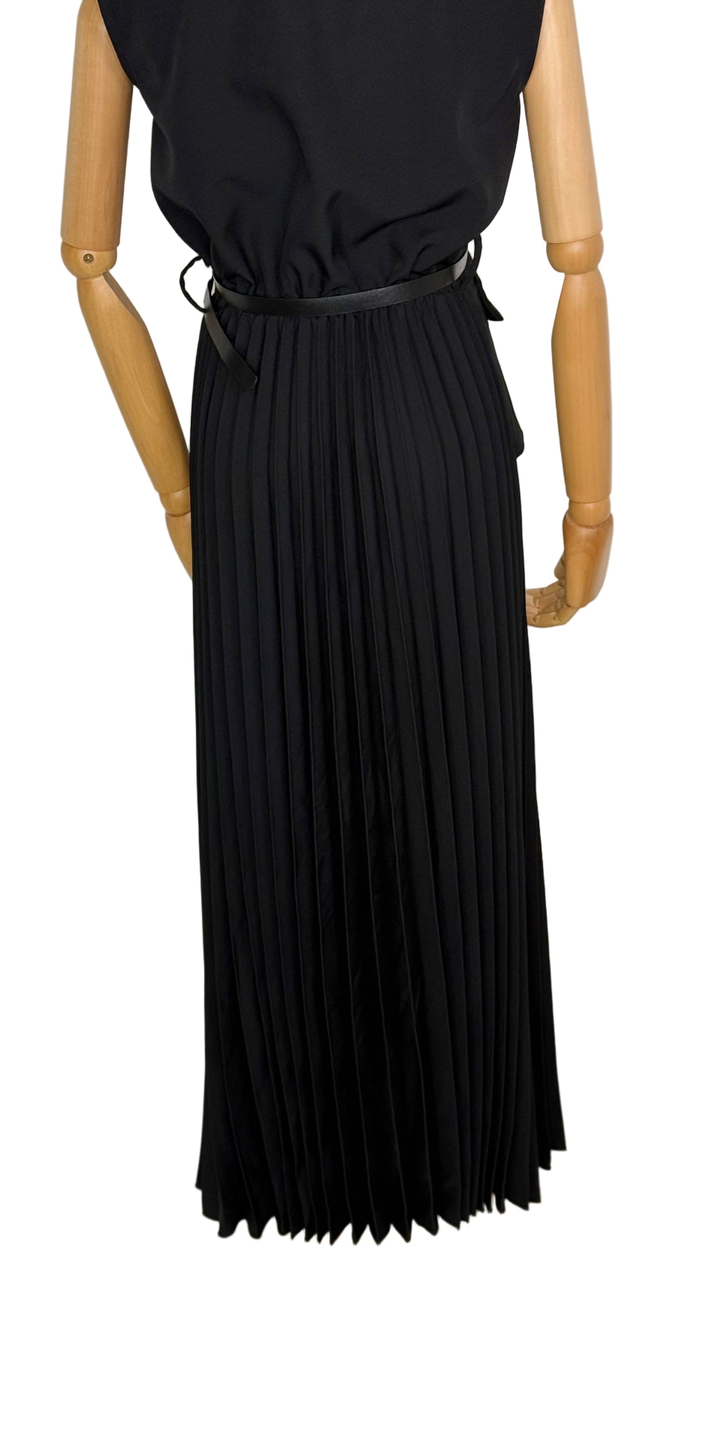 Polly Pleated Black Dress