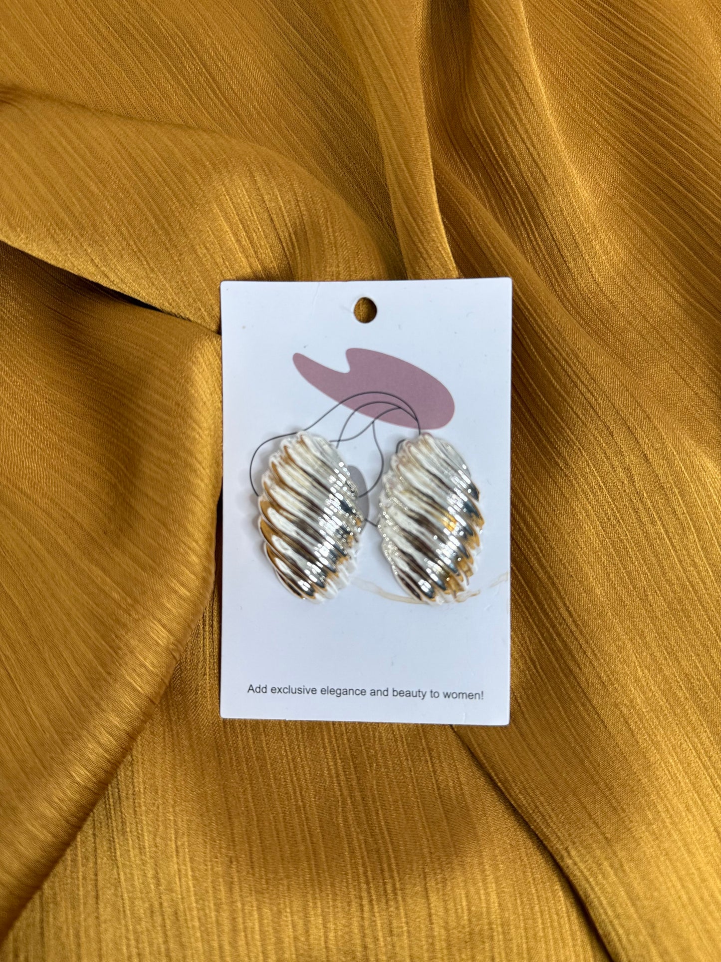 Large silver pebble earrings