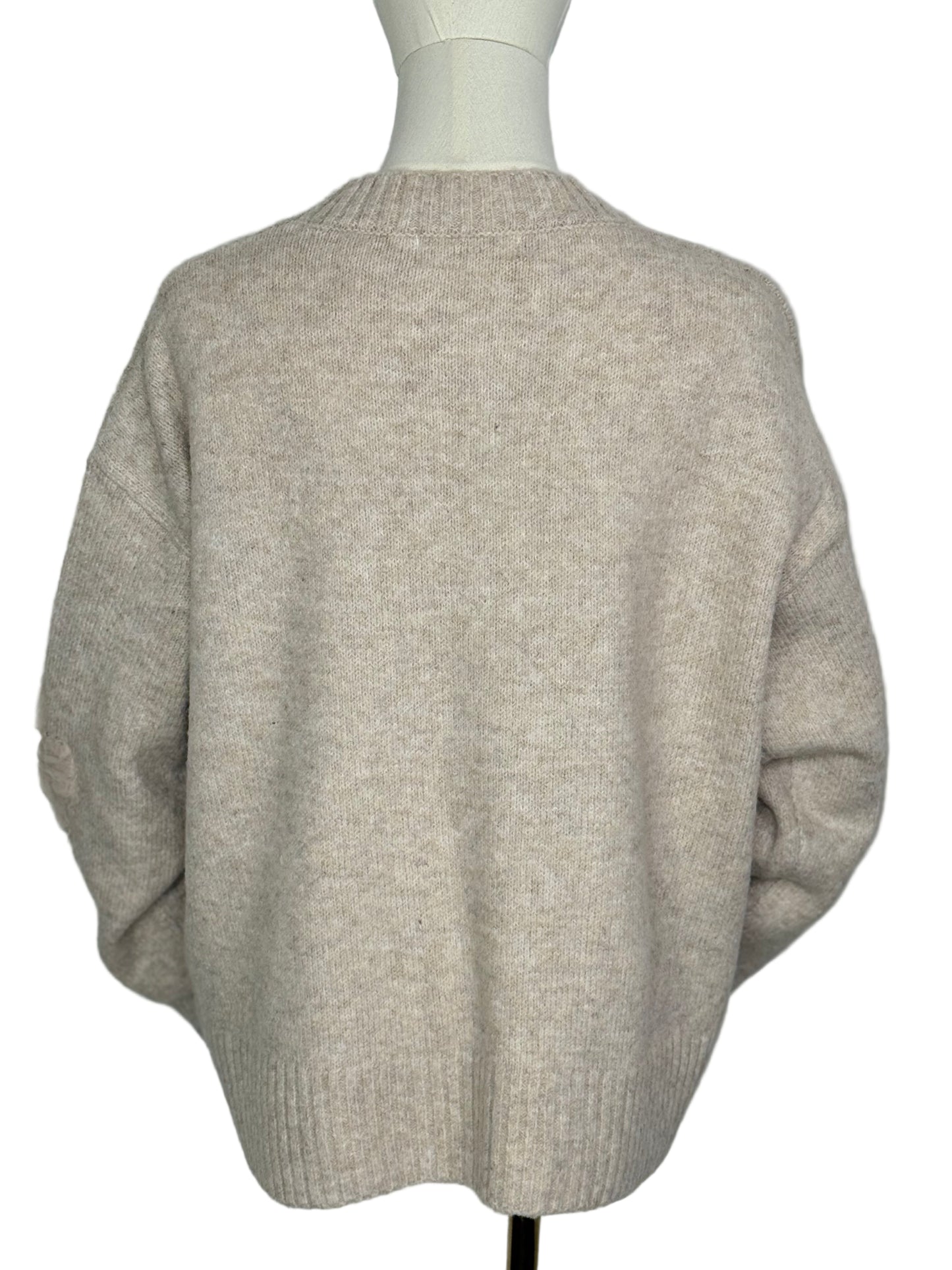 Sienna Sequin Flower Jumper Beige