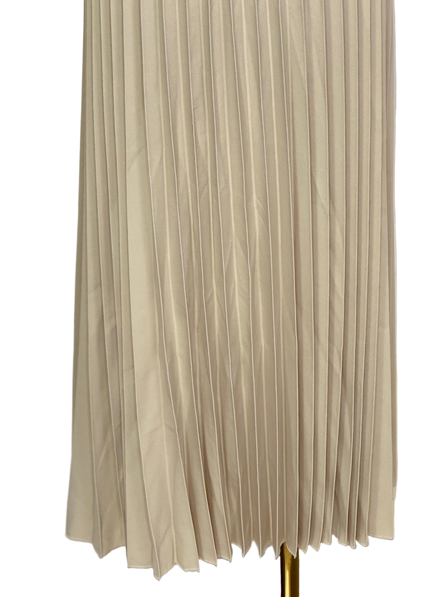 Polly Pleated Cream Dress