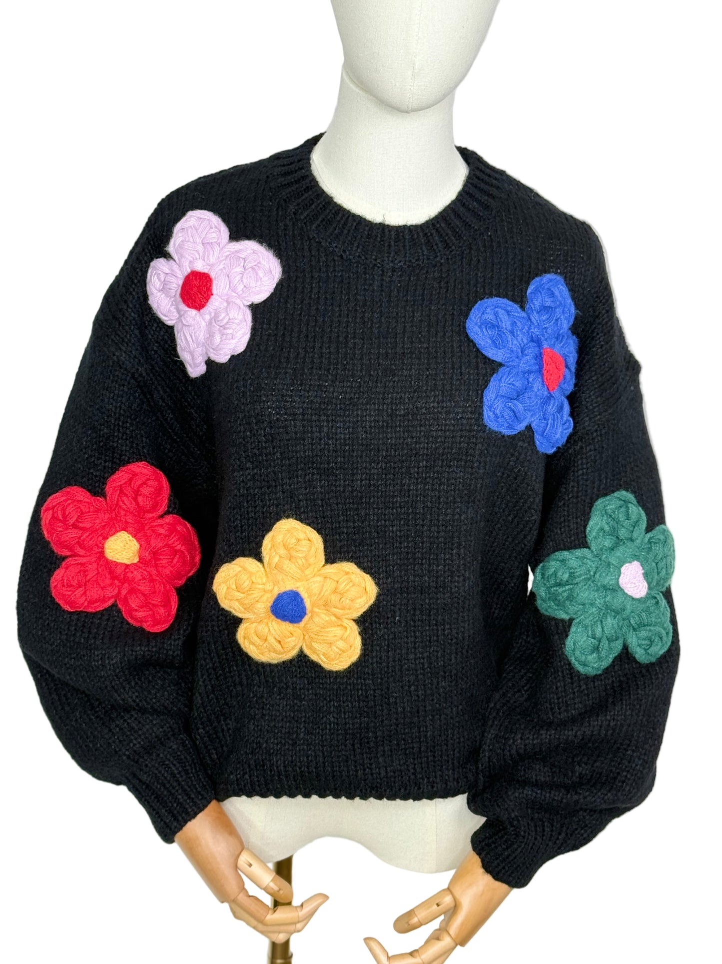 Finlay Flower Jumper Black