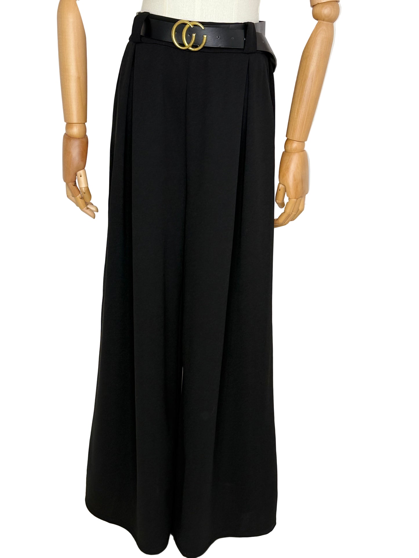 Cecile Wide Leg Black Trousers
