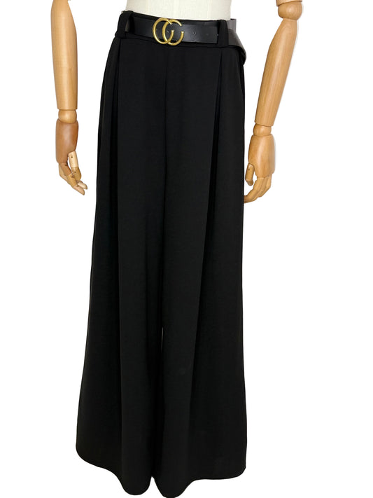 Cecile Wide Leg Black Trousers