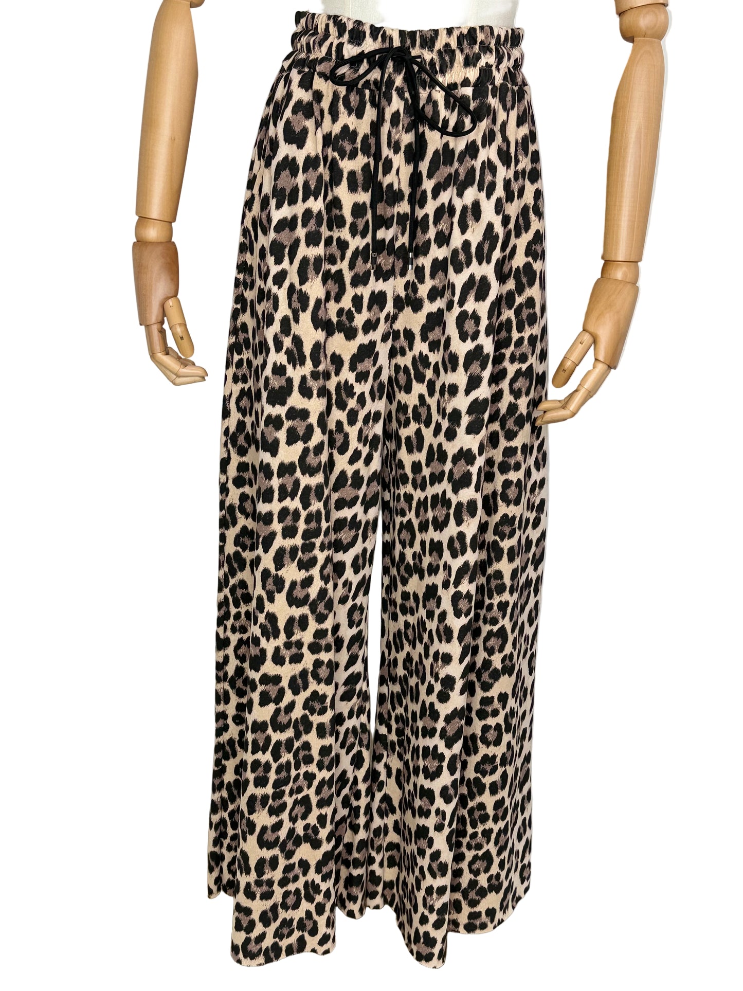 Leah Leopard print wide leg joggers