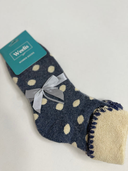 Blue Spotted night socks