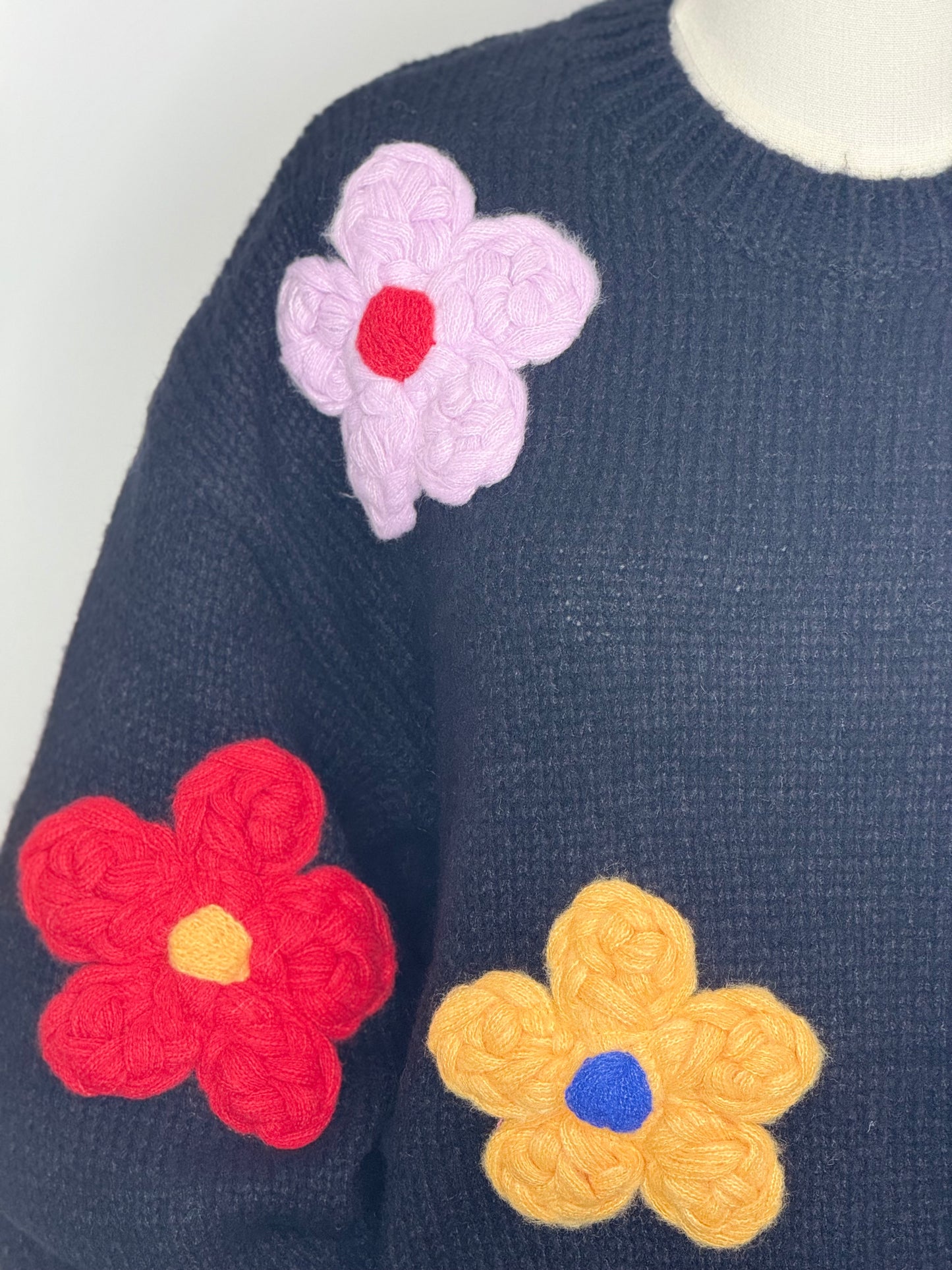 Finlay Flower Jumper Black