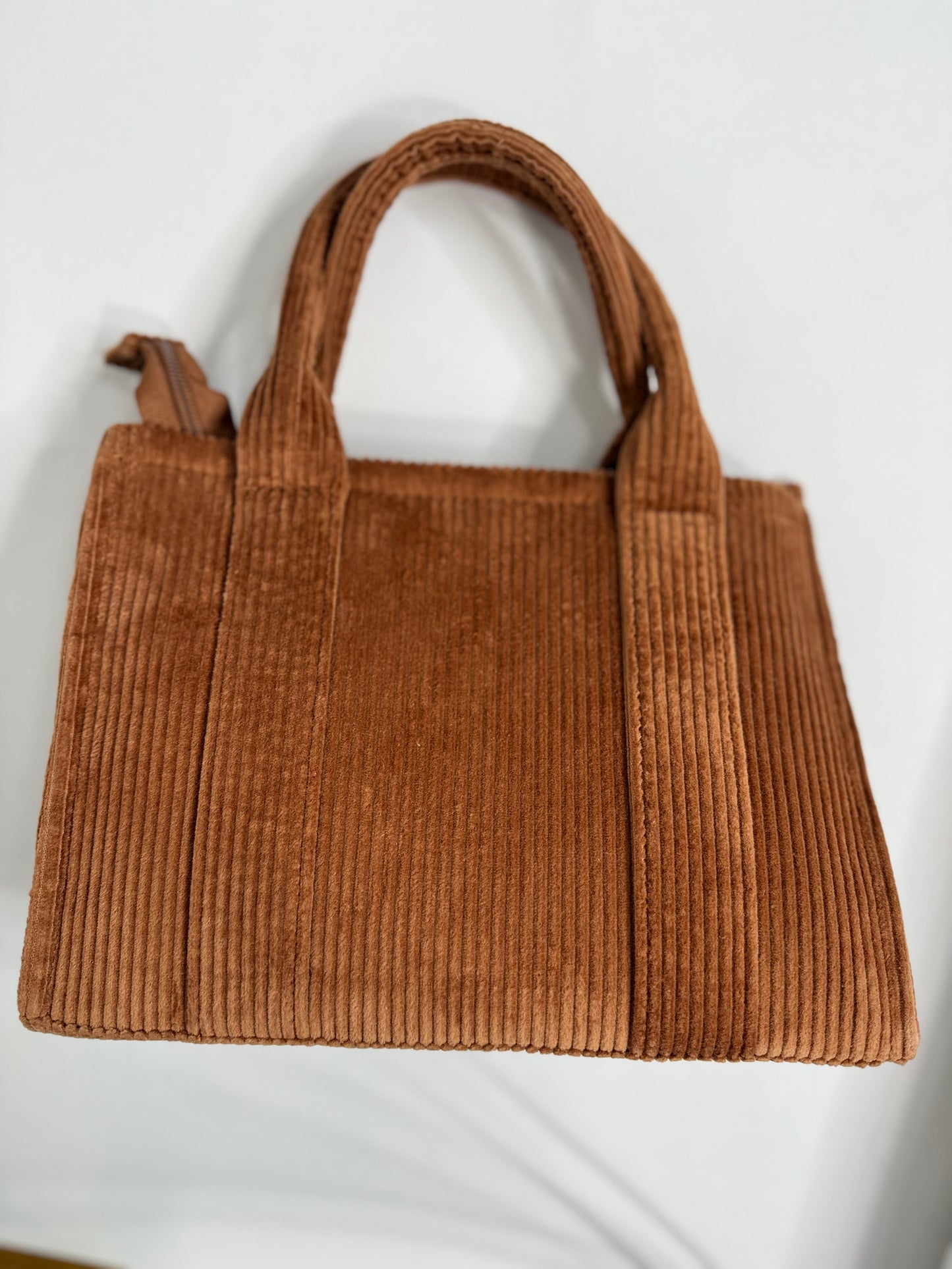 Corduroy Small Tan Shopper