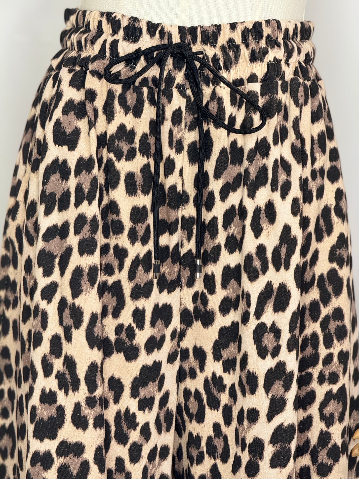 Leah Leopard print wide leg joggers