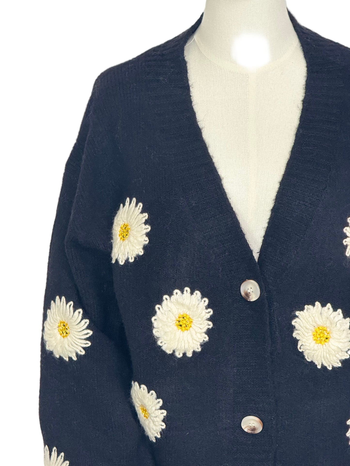 Dana Daisy Cardigan Black