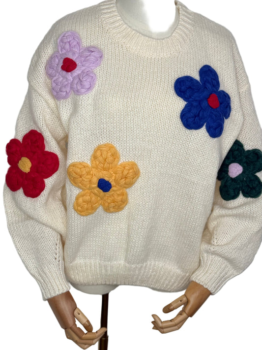 Finlay Flower Jumper Light Cream