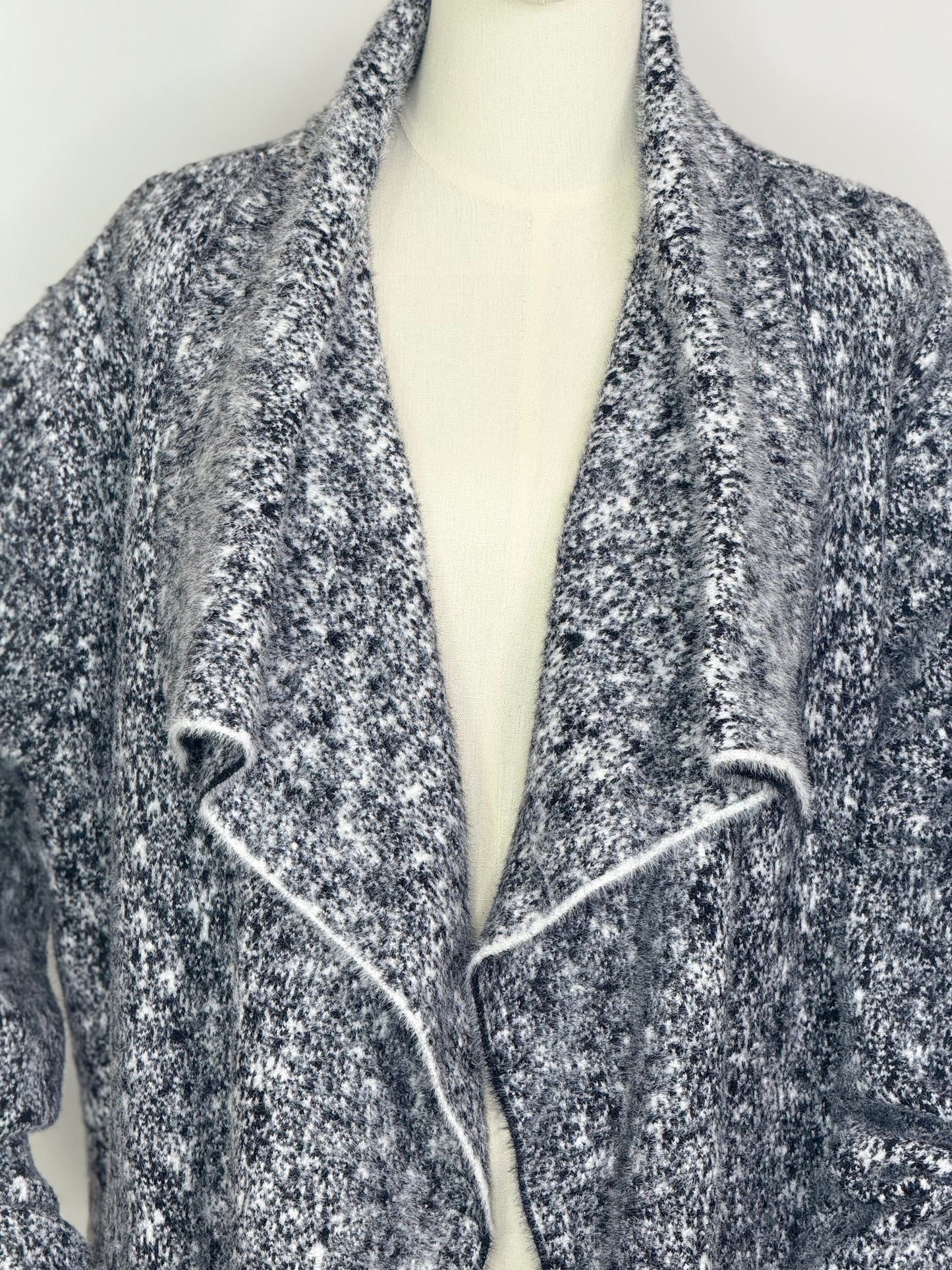 Wendy Waterfall coat Black and White