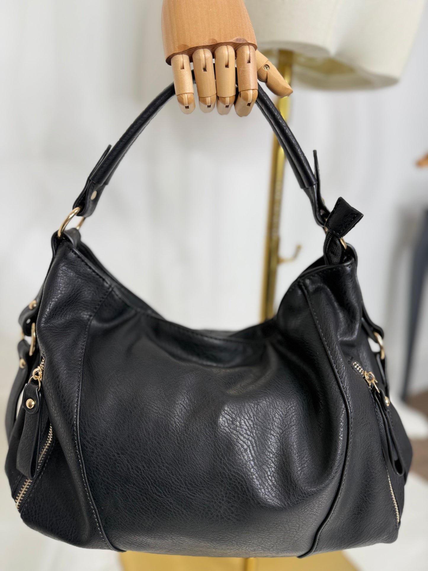 Black soft side zip bag