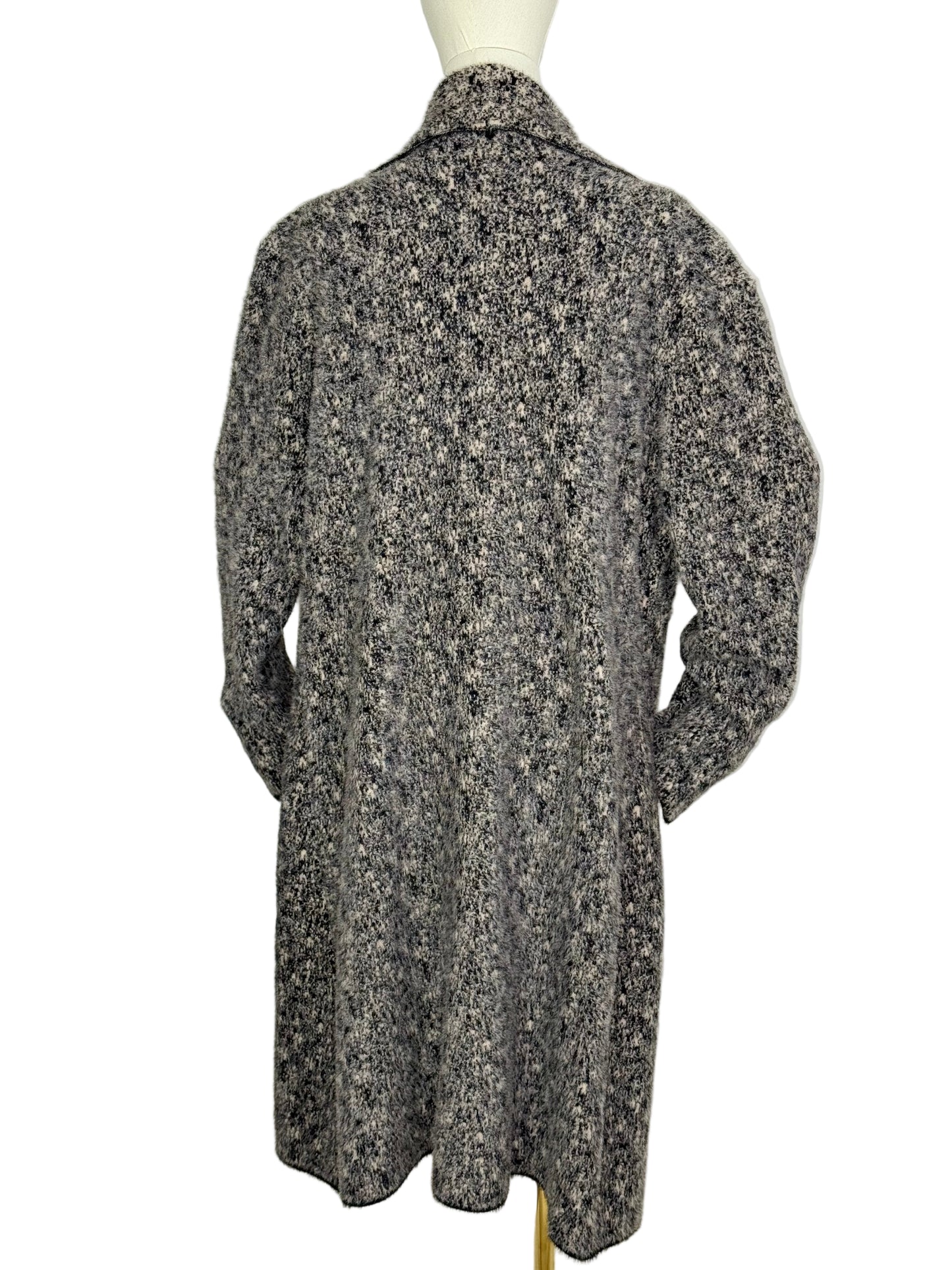 Wendy Waterfall Coat Black and Cream