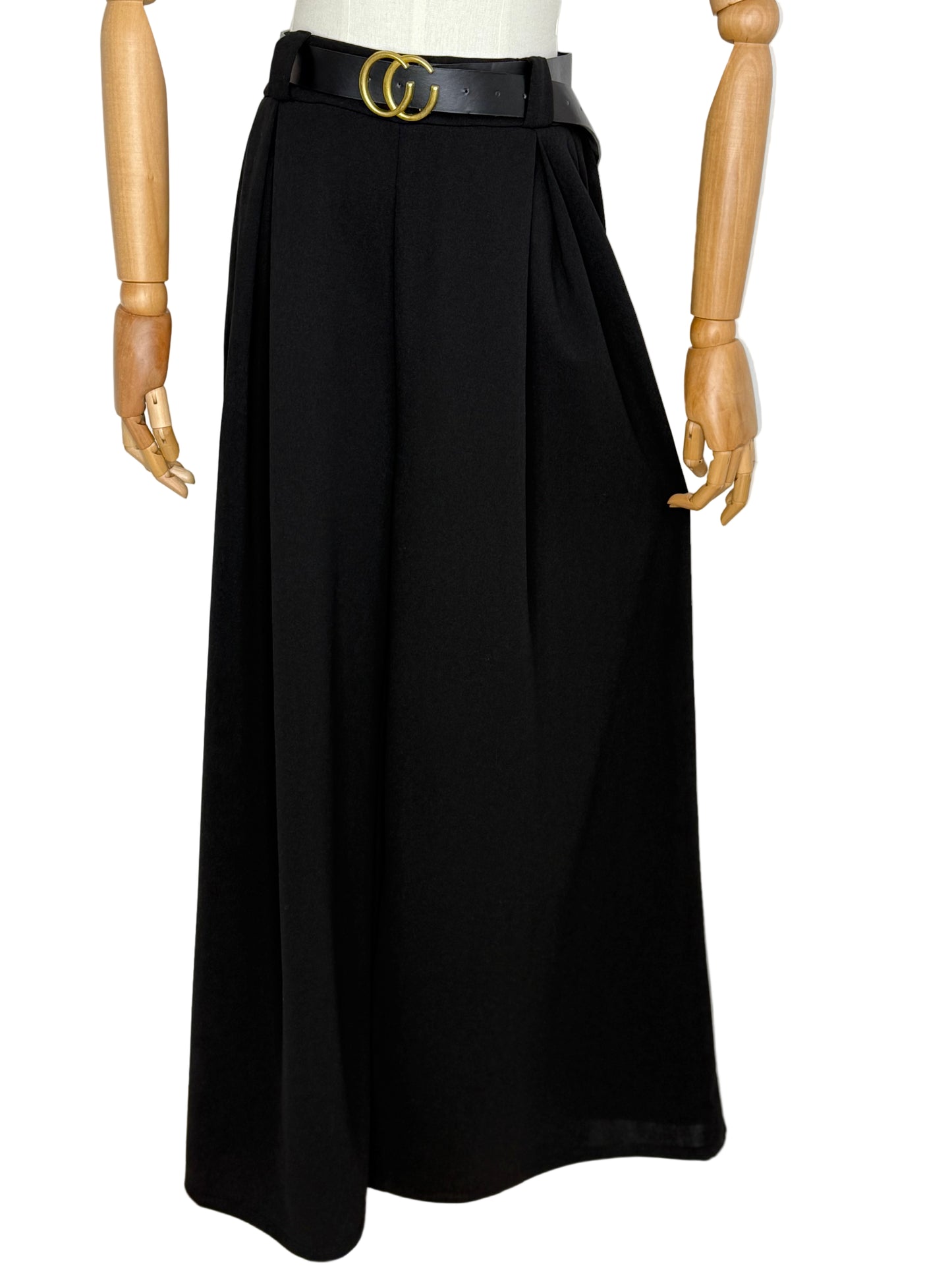 Cecile Wide Leg Black Trousers