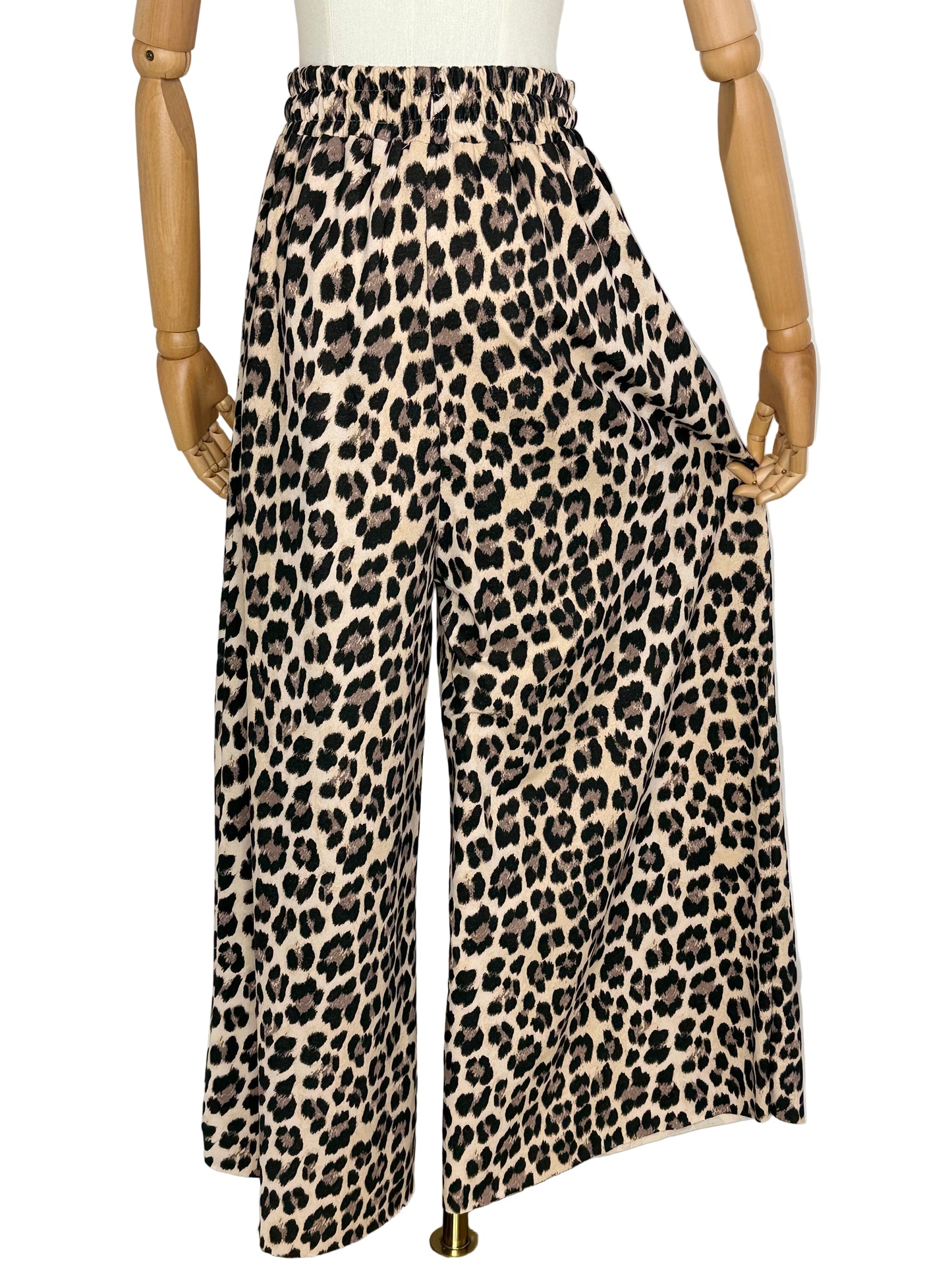 Leah Leopard print wide leg joggers