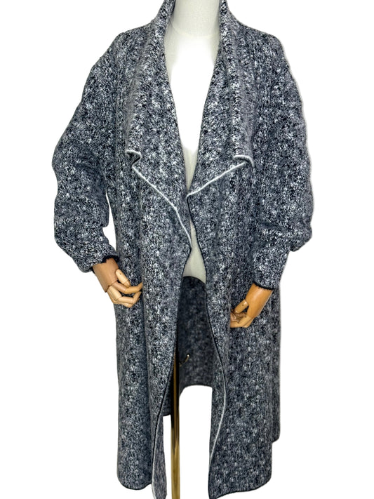 Wendy Waterfall coat Black and White