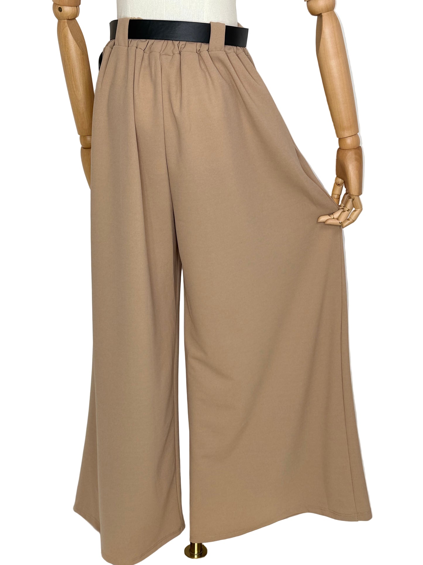 Cecile Wide Leg Camel Trousers