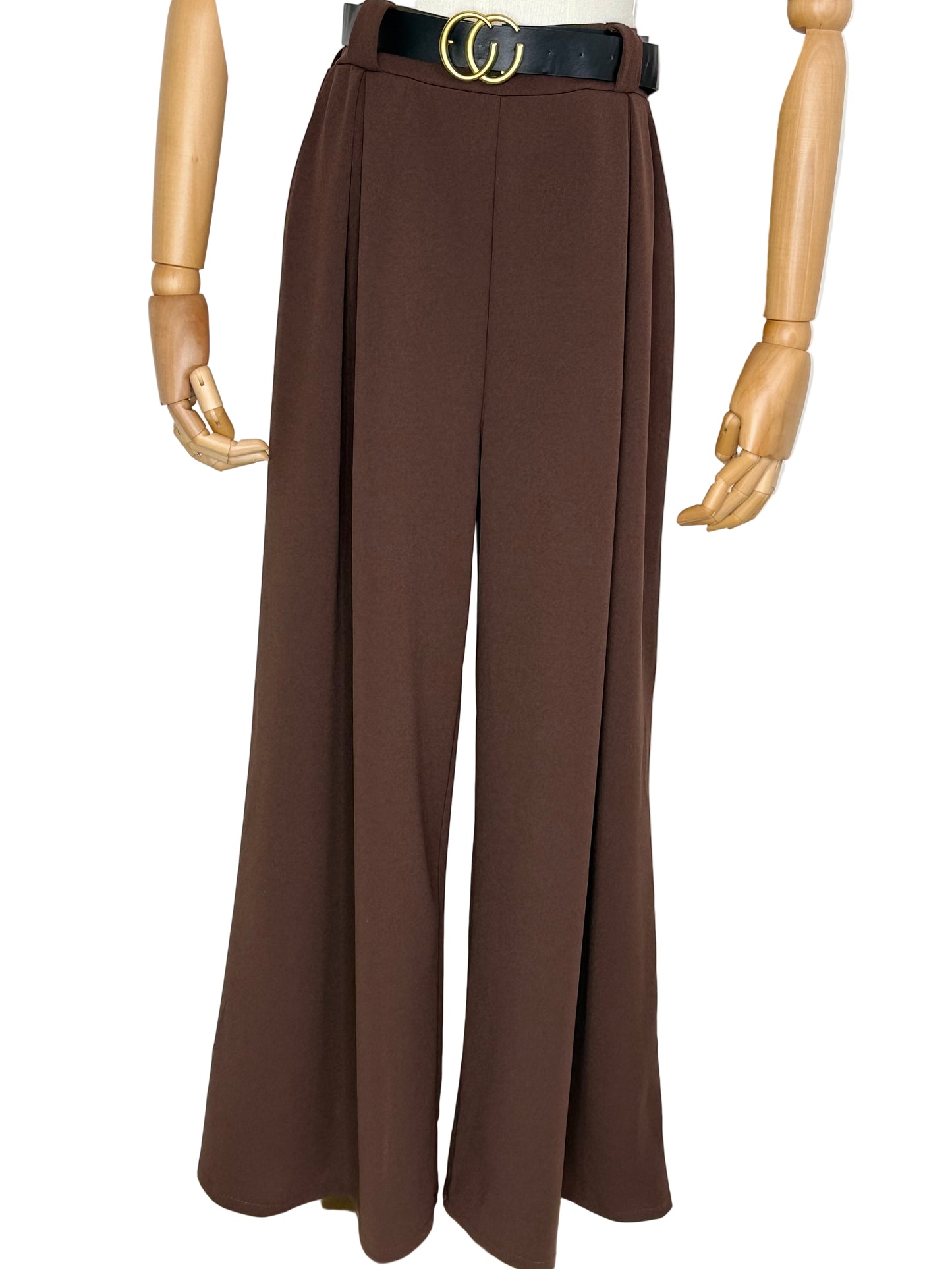 Cecile Wide Leg Chocolate Trousers
