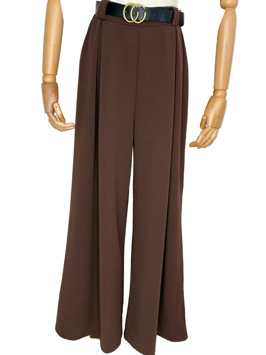 Cecile Wide Leg Chocolate Trousers