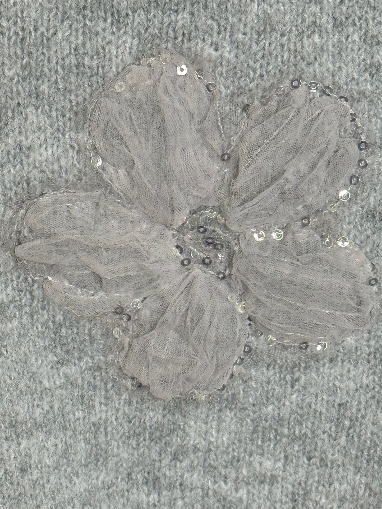 Sienna Sequin Flower Jumper Grey