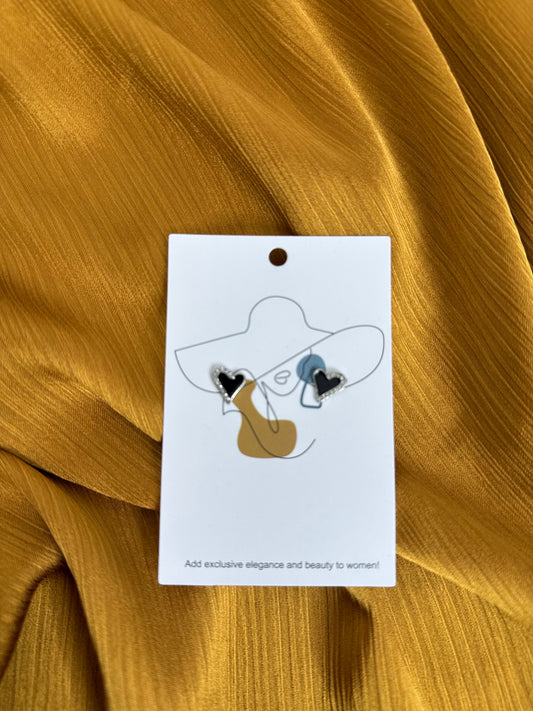 Black heart studs