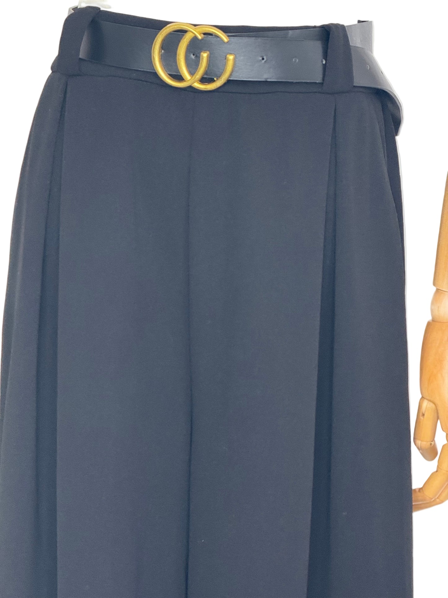 Cecile Wide Leg Black Trousers