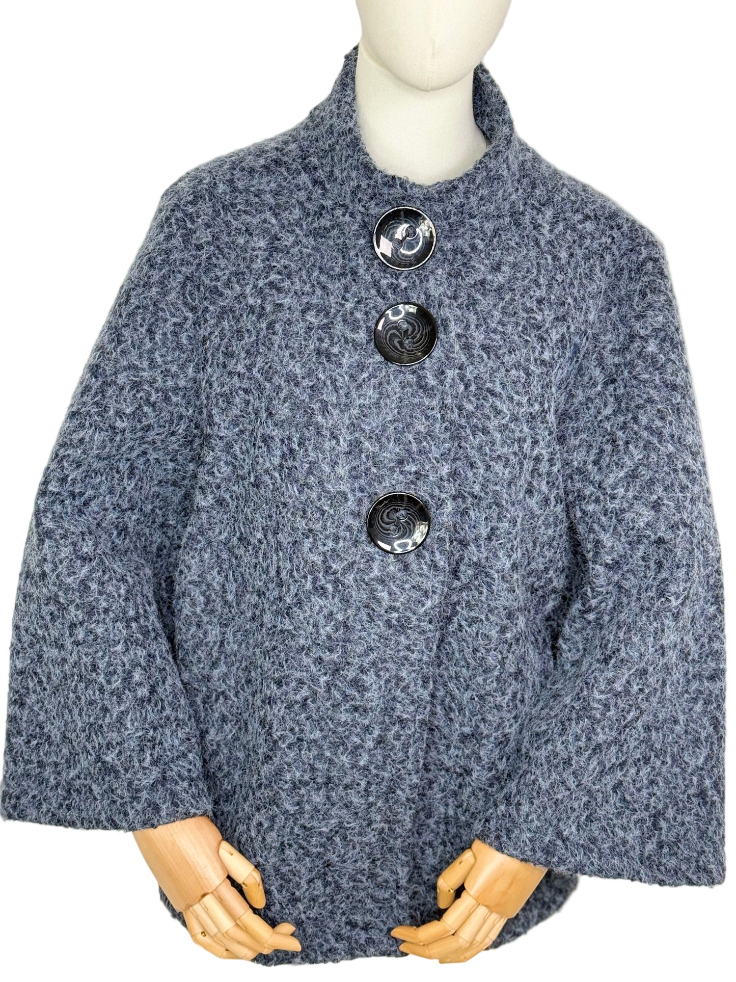Katie 3 Button Coat Grey
