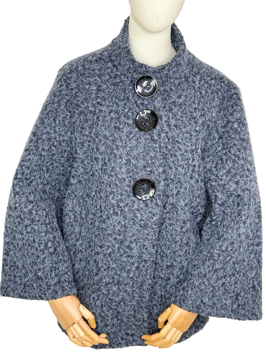 Katie 3 Button Coat Grey