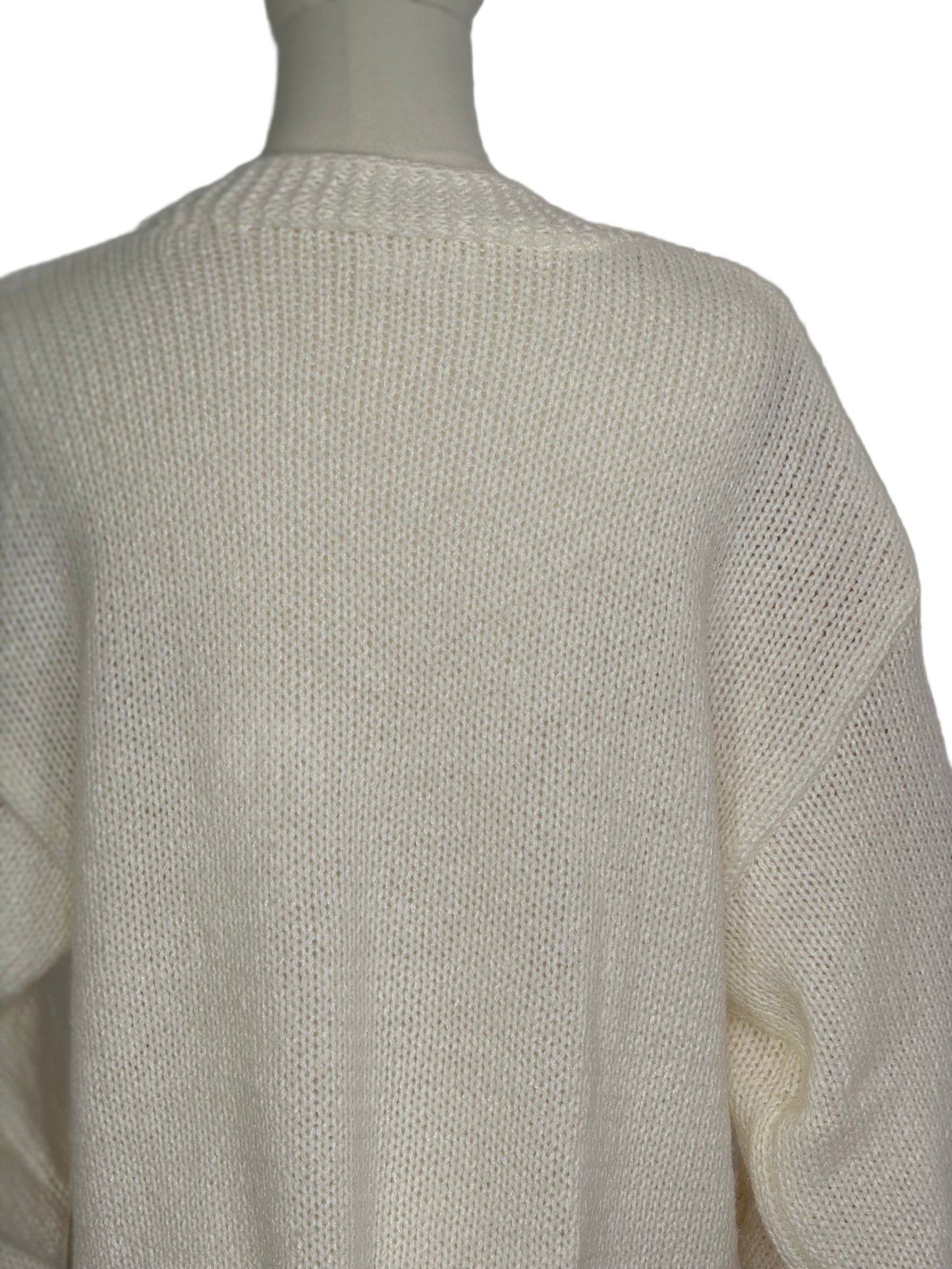 Freya Flower Open Cardigan Cream