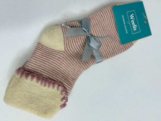 Pink striped night socks